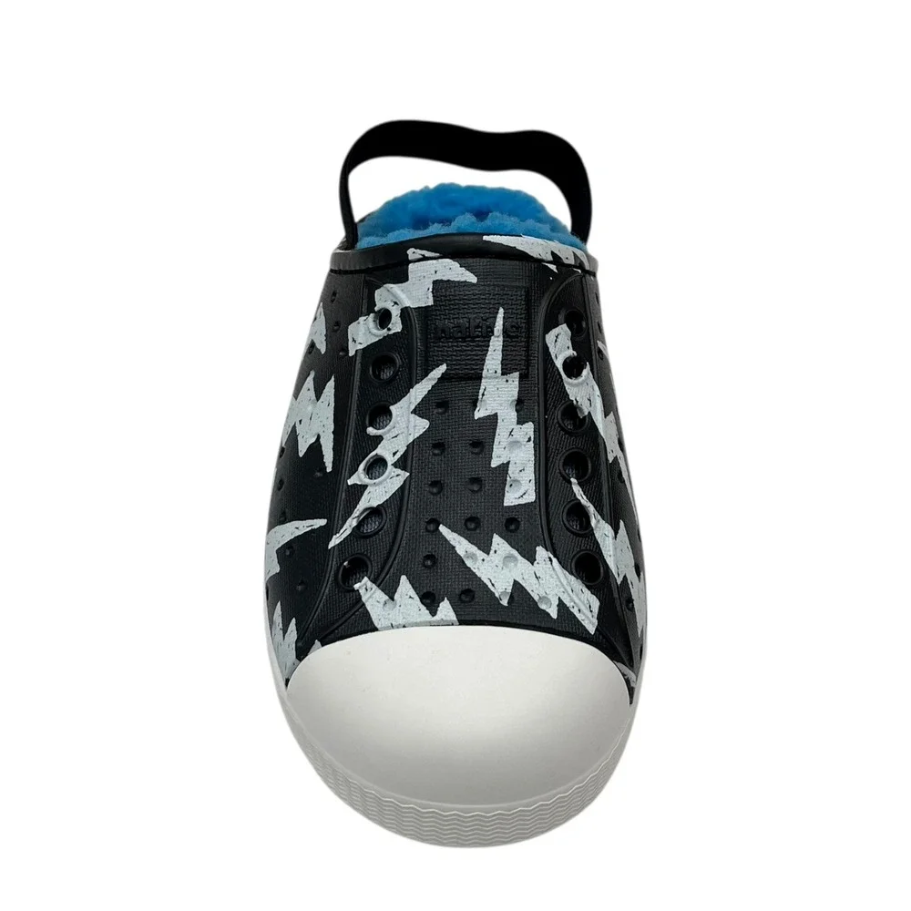 Native Jefferson Toddler‎ Boys Slip-On Cozy Clogs Size 9 Black-Blue Warm Shoes